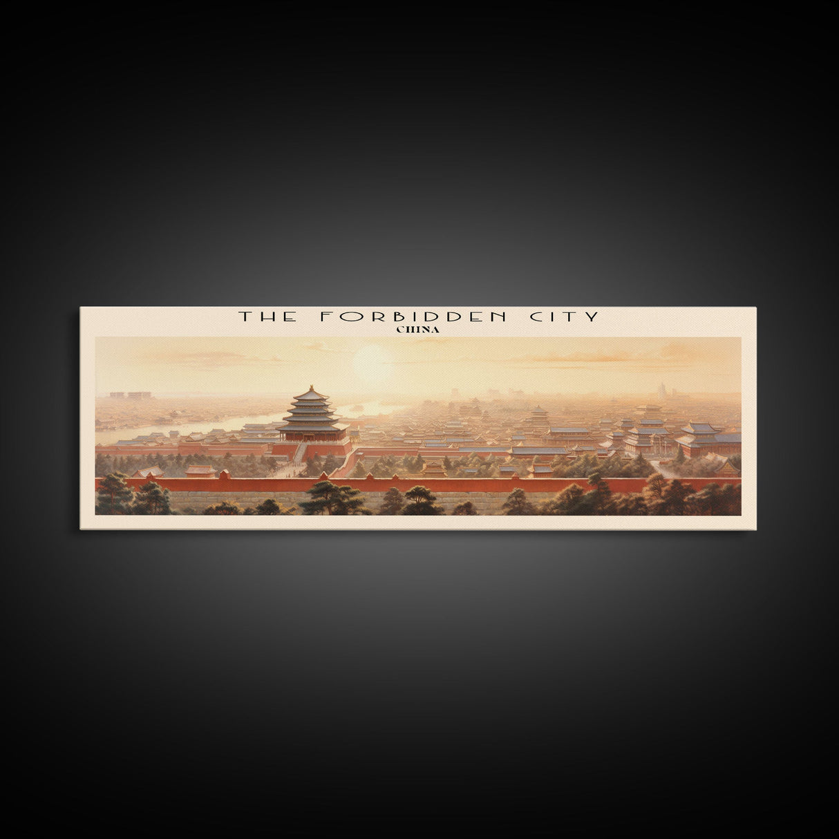 The Forbidden City Travel Poster Print, Framed Canvas Print, COUNTRY Travel Art, Wood Framed Art, Wall Hanging, Home Decor