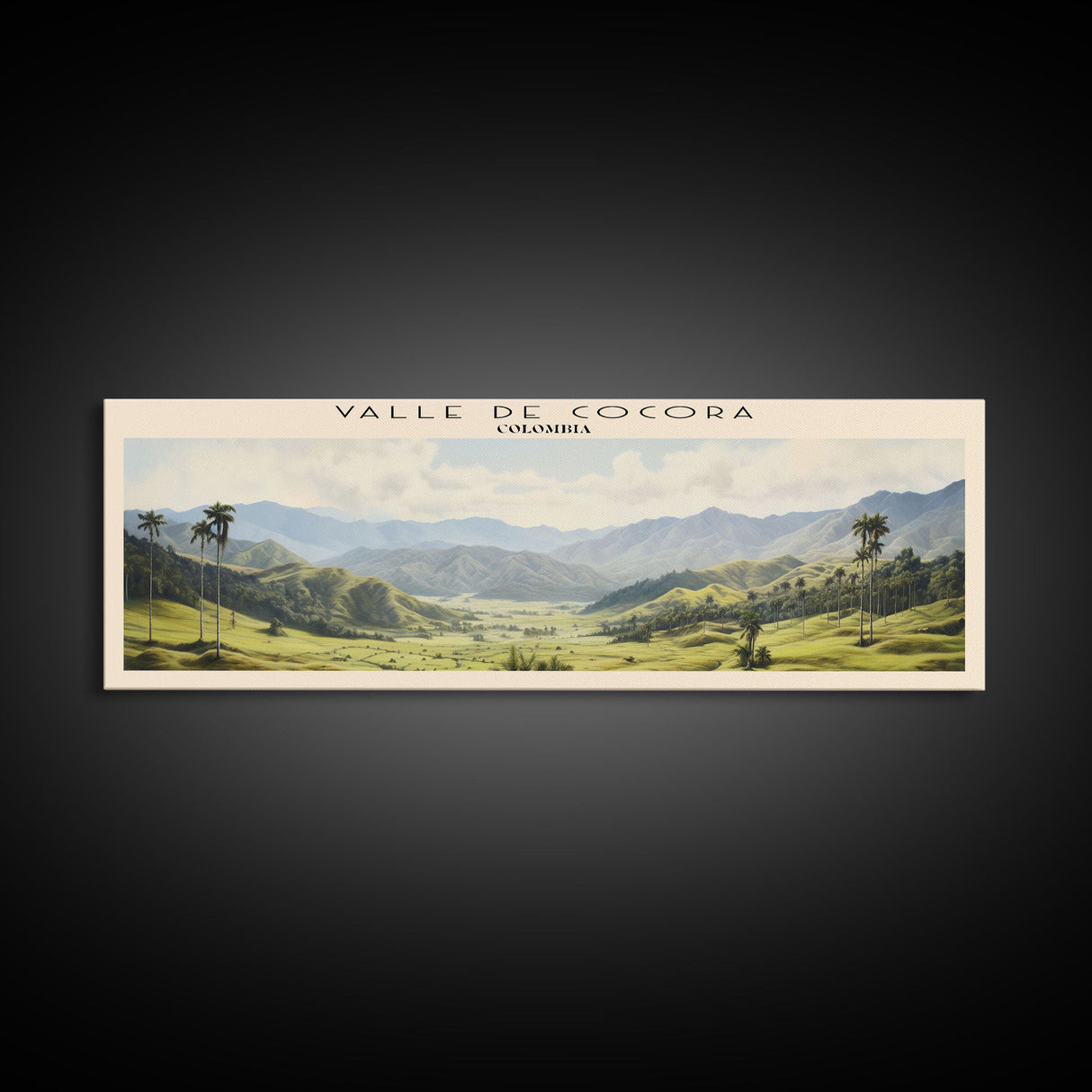 Valle de Cocora COUNTRY Travel Poster Print, Framed Canvas Print, COUNTRY Travel Art, Wood Framed Art, Wall Hanging, Home Decor