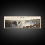 Victoria Falls Travel Poster Print, Framed Canvas Print, COUNTRY Travel Art, Wood Framed Art, Wall Hanging, Home Decor