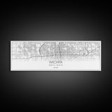 Panoramic Wichita City Map, Kansas Art, Map Print, Minimalist Wall Art, Canvas Art, Housewarming Gift, Street Map Art, Closing Gift