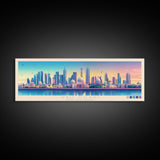 Abu Dhabi, United Arab Emirates Panoramic Travel Poster Canvas Print, Abu Dhabi, United Arab Emirates Painting, United Arab Emirates Art, Abu Dhabi Travel Art, Living Room Painting