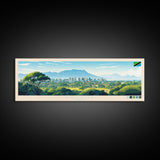 Arusha, Tanzania Panoramic Travel Poster Canvas Print, Arusha, Tanzania Painting, Tanzania Art, Arusha Travel Art, Guest Room Painting