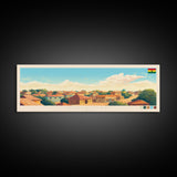 Panoramic Travel Poster Ashaiman, Ghana Canvas Print, Ashaiman, Ghana Painting, Ghana Art, Ashaiman Travel Art, Guest Room Painting