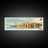 Aswan, Egypt Travel Poster Panoramic Canvas Print, Aswan, Egypt Painting, Egypt Art, Aswan Travel Art, Guest Room Painting