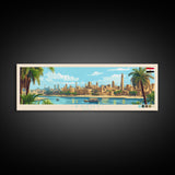 Asyut, Egypt Travel Poster Panoramic Canvas Print, Asyut, Egypt Painting, Egypt Art, Asyut Travel Art, Guest Room Painting