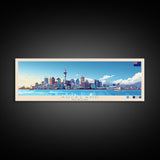 Auckland, New Zealand Panoramic Travel Poster Canvas Print, Auckland, New Zealand Painting, New Zealand Art, Auckland Travel Art, Guest Room Painting