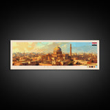 Baghdad, Iraq Panoramic Travel Poster Canvas Print, Baghdad, Iraq Painting, Iraq Art, Baghdad Panoramic Travel Art, Travel Painting