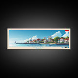 Batam, Indonesia Panoramic Travel Poster Canvas Print, Batam, Indonesia Painting, Indonesia Art, Batam Travel Art, Guest Room Painting