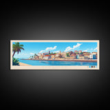 Benguela, Angola Panoramic Travel Poster Canvas Print, Benguela, Angola Painting, Angola Art, Benguela Panoramic Travel Art, Travel Painting