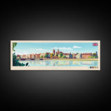 Colchester, England Travel Poster Panoramic Canvas Print, Colchester, England Painting, England Art, Colchester Travel Art, Guest Room Painting