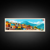 Cuautitlan Izcalli, Mexico Panoramic Travel Poster Canvas Print, Cuautitlan Izcalli, Mexico Painting, Mexico Art, Cuautitlan Izcalli Panoramic Travel Art, Travel Painting