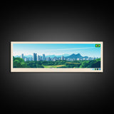 Curitiba, Brazil Panoramic Travel Poster Canvas Print, Curitiba, Brazil Painting, Brazil Art, Curitiba Travel Art, Living Room Painting