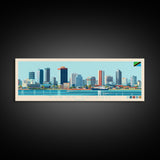 Dar es Salaam, Tanzania Panoramic Travel Poster Canvas Print, Dar es Salaam, Tanzania Painting, Tanzania Art, Dar es Salaam Travel Art, Living Room Painting