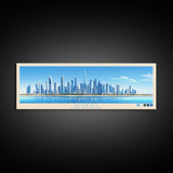 Dubai, United Arab Emirates Panoramic Travel Poster Canvas Print, Dubai, United Arab Emirates Painting, United Arab Emirates Art, Dubai Travel Art, Living Room Painting