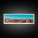 El Alto, Bolivia Panoramic Travel Poster Canvas Print, El Alto, Bolivia Painting, Bolivia Art, El Alto Panoramic Travel Art, Travel Painting