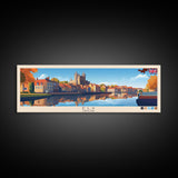 Ely, England Travel Poster Panoramic Canvas Print, Ely, England Painting, England Art, Ely Travel Art, Guest Room Painting