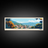 Envigado, Colombia Panoramic Travel Poster Canvas Print, Envigado, Colombia Painting, Colombia Art, Envigado Panoramic Travel Art, Travel Painting