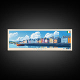 Galway, Ireland Panoramic Travel Poster Canvas Print, Galway, Ireland Painting, Ireland Art, Galway Travel Art, Living Room Painting