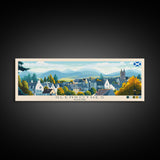 Panoramic Travel Poster Glenrothes, Scotland Canvas Print, Glenrothes, Scotland Painting, Scotland Art, Glenrothes Travel Art, Guest Room Painting