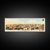 Gujranwala, Pakistan Travel Poster Panoramic Canvas Print, Gujranwala, Pakistan Painting, Pakistan Art, Gujranwala Travel Art, Guest Room Painting