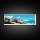 Haifa, Israel Panoramic Travel Poster Canvas Print, Haifa, Israel Painting, Israel Art, Haifa Travel Art, Guest Room Painting