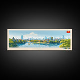 Hanoi, Vietnam Panoramic Travel Poster Canvas Print, Hanoi, Vietnam Painting, Vietnam Art, Hanoi Travel Art, Guest Room Painting