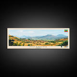 Hosaena, Ethiopia Panoramic Travel Poster Canvas Print, Hosaena, Ethiopia Painting, Ethiopia Art, Hosaena Panoramic Travel Art, Travel Painting