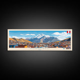 Huancayo, Peru Travel Poster Panoramic Canvas Print, Huancayo, Peru Painting, Peru Art, Huancayo Travel Art, Guest Room Painting