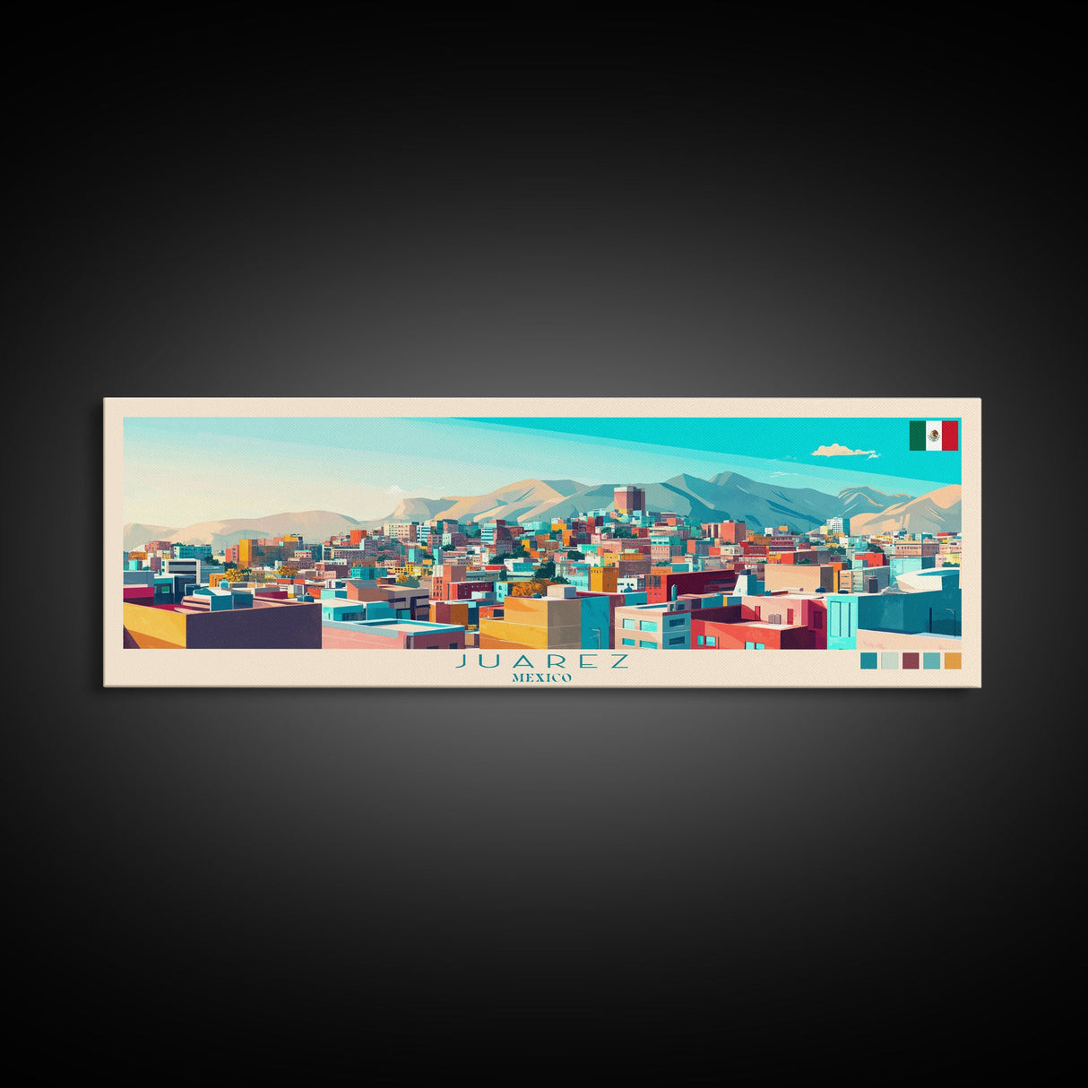 Juiz de Fora, Brazil Panoramic Travel Poster Canvas Print, Juiz de Fora, Brazil Painting, Brazil Art, Juiz de Fora Panoramic Travel Art, Travel Painting