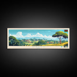 Kikuyu, Kenya Panoramic Travel Poster Canvas Print, Kikuyu, Kenya Painting, Kenya Art, Kikuyu Travel Art, Guest Room Painting