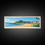 Kirkcaldy and Dysart, Scotland Travel Poster Panoramic Canvas Print, Kirkcaldy and Dysart, Scotland Painting, Scotland Art, Kirkcaldy and Dysart Travel Art, Guest Room Painting