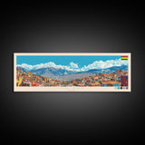 La Paz, Bolivia Panoramic Travel Poster Canvas Print, La Paz, Bolivia Painting, Bolivia Art, La Paz Panoramic Travel Art, Travel Painting