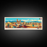 Leon, Mexico Panoramic Travel Poster Canvas Print, Leon, Mexico Painting, Mexico Art, Leon Travel Art, Guest Room Painting