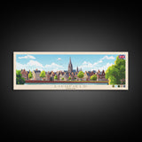 Lichfield, England Travel Poster Panoramic Canvas Print, Lichfield, England Painting, England Art, Lichfield Travel Art, Guest Room Painting