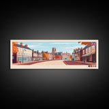 Panoramic Travel Poster Lincoln, England Canvas Print, Lincoln, England Painting, England Art, Lincoln Travel Art, Guest Room Painting