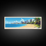 Maceio, Brazil Panoramic Travel Poster Canvas Print, Maceio, Brazil Painting, Brazil Art, Maceio Travel Art, Guest Room Painting