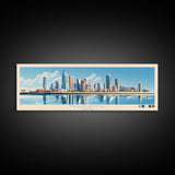 Manama, Bahrain Travel Poster Panoramic Canvas Print, Manama, Bahrain Painting, Bahrain Art, Manama Travel Art, Guest Room Painting