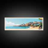 Manta, Ecuador Panoramic Travel Poster Canvas Print, Manta, Ecuador Painting, Ecuador Art, Manta Travel Art, Living Room Painting