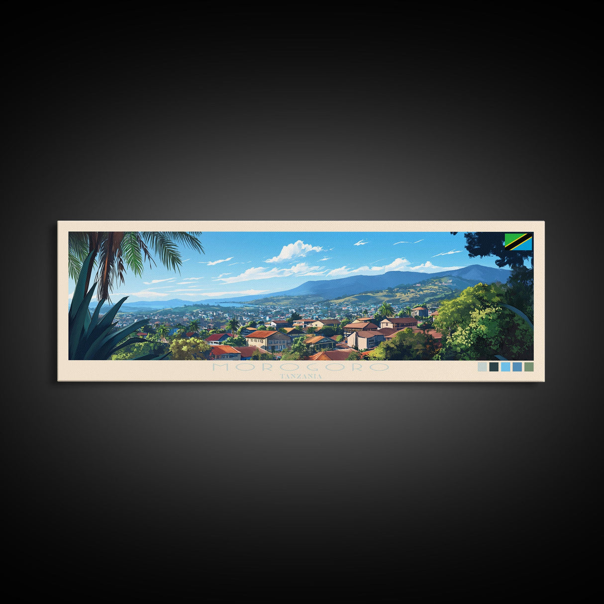 Morogoro, Tanzania Travel Poster Panoramic Canvas Print, Morogoro, Tanzania Painting, Tanzania Art, Morogoro Travel Art, Guest Room Painting