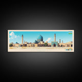 Namangan, Uzbekistan Travel Poster Panoramic Canvas Print, Namangan, Uzbekistan Painting, Uzbekistan Art, Namangan Travel Art, Guest Room Painting