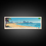 Natal, Brazil Panoramic Travel Poster Canvas Print, Natal, Brazil Painting, Brazil Art, Natal Travel Art, Guest Room Painting