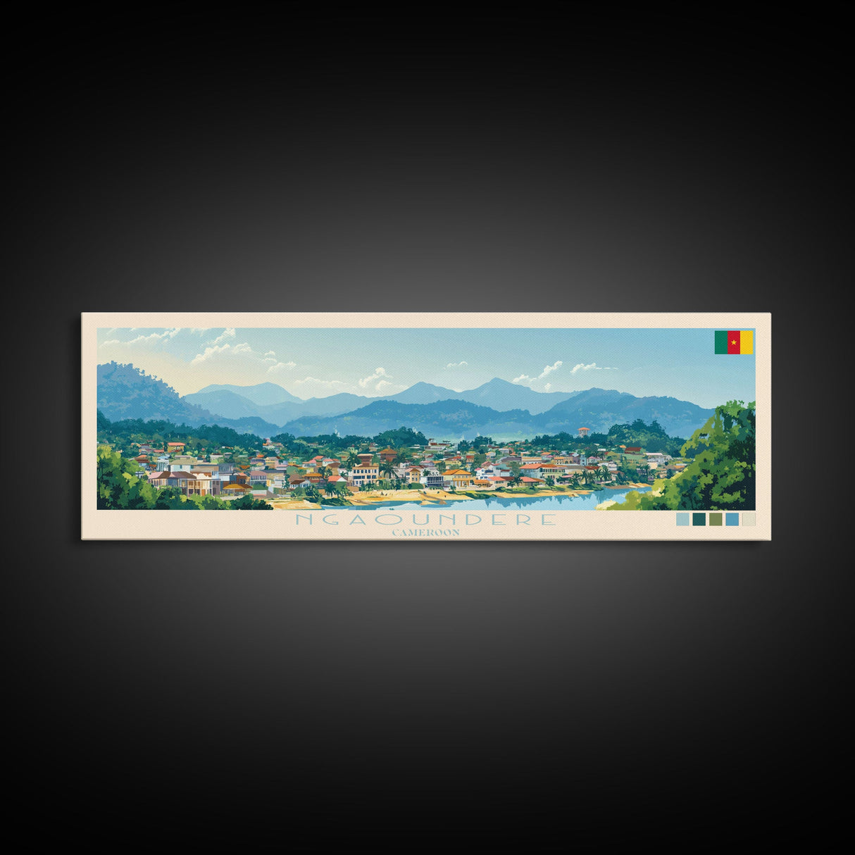 Ngaoundere, Cameroon Travel Poster Panoramic Canvas Print, Ngaoundere, Cameroon Painting, Cameroon Art, Ngaoundere Travel Art, Guest Room Painting