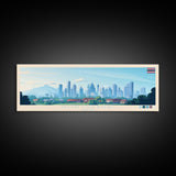 Nonthaburi, Thailand Panoramic Travel Poster Canvas Print, Nonthaburi, Thailand Painting, Thailand Art, Nonthaburi Travel Art, Guest Room Painting