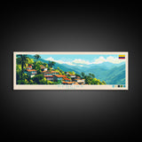 Pereira, Colombia Panoramic Travel Poster Canvas Print, Pereira, Colombia Painting, Colombia Art, Pereira Travel Art, Guest Room Painting