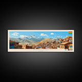 Potosi, Bolivia Panoramic Travel Poster Canvas Print, Potosi, Bolivia Painting, Bolivia Art, Potosi Panoramic Travel Art, Travel Painting