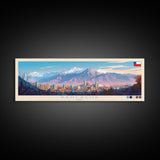 Rancagua, Chile Panoramic Travel Poster Canvas Print, Rancagua, Chile Painting, Chile Art, Rancagua Panoramic Travel Art, Travel Painting