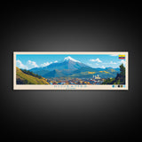 Riobamba, Ecuador Travel Poster Panoramic Canvas Print, Riobamba, Ecuador Painting, Ecuador Art, Riobamba Travel Art, Guest Room Painting