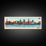 Salford, England Panoramic Travel Poster Canvas Print, Salford, England Painting, England Art, Salford Travel Art, Guest Room Painting