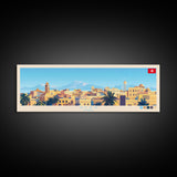 Sfax, Tunisia Panoramic Travel Poster Canvas Print, Sfax, Tunisia Painting, Tunisia Art, Sfax Travel Art, Living Room Painting