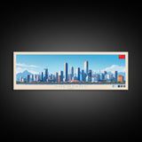 Shenyang, China Panoramic Travel Poster Canvas Print, Shenyang, China Painting, China Art, Shenyang Travel Art, Guest Room Painting